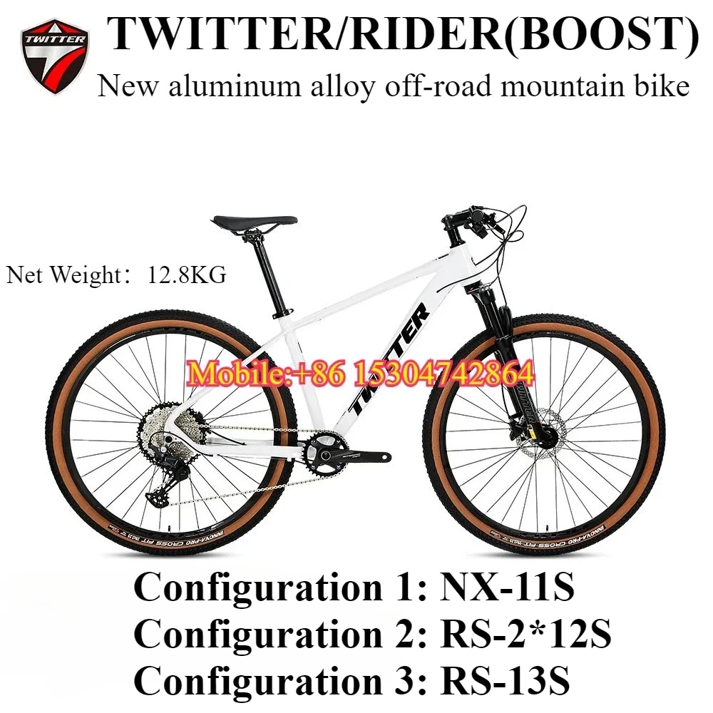 

TWITTER 2025 новый RIDER (БУСТ) из алюминиевого сплава для бездорожья, горный велосипед, гидравлический дисковый тормоз 27,5/29*15/17/19 дюймов, велосипеды