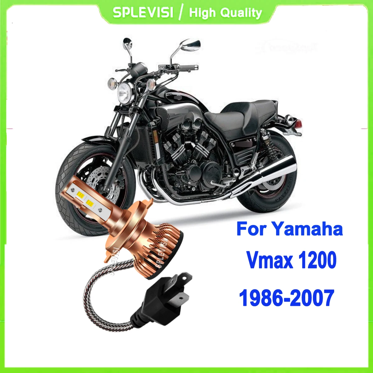 

LED H4 Motorcycle Bulb High/Low Beam- design survives -40°F to 356°F extremes For Yamaha Vmax 1200 1986 1987 1988 1989 1990-2007