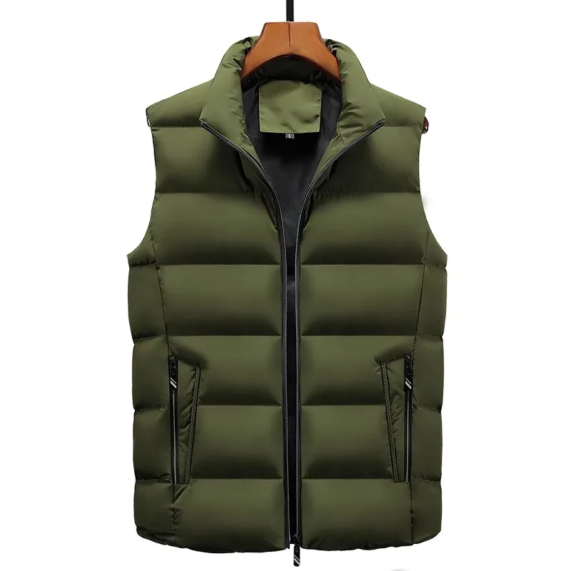 

Men's Zipper Loose Vest Jacket Women Casual Comfortable Sleeveless Jackets Couples Vest Solid Color Thickened Warm Waistcoat Men