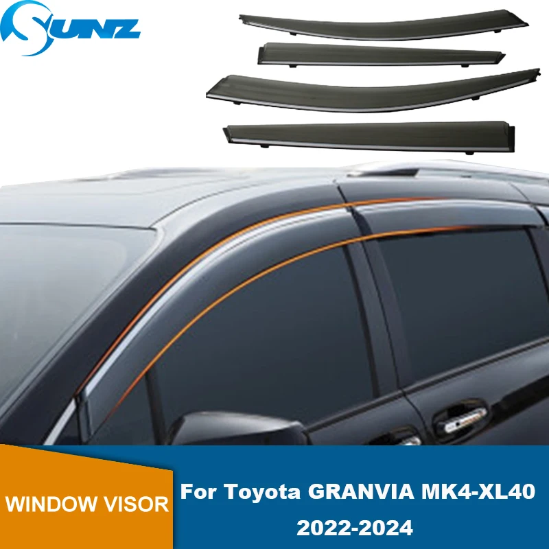 Window Visor For Toyota Granvia MK4-XL40 2022 2023 2024 Weathershield Sun Rain Deflectors Guards Car Sun Visor Deflector Shelter