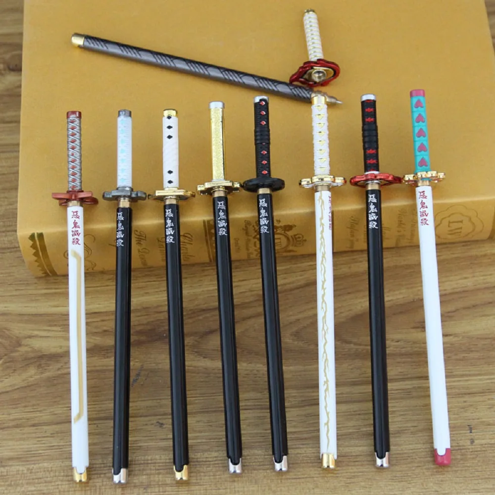 

2026 Anime Demon Slayer Tanjiro Sword Model Gel Pen Black Refill Student Gift Cosplay Prop