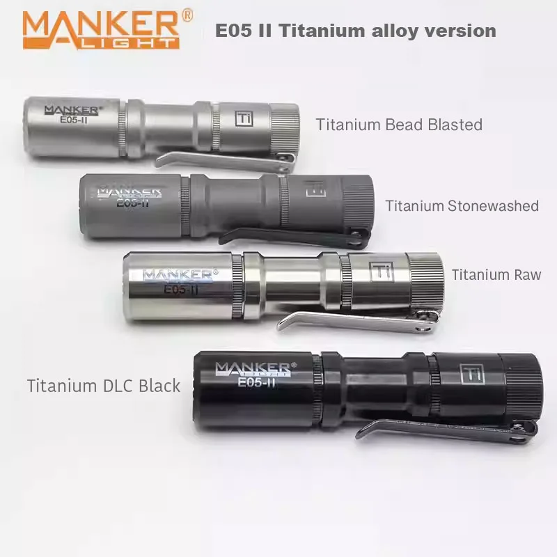 

Manker E05 II (Titanium alloy version) Compact EDC Flashlight, High Density White LED Emitter 1300 Lumens