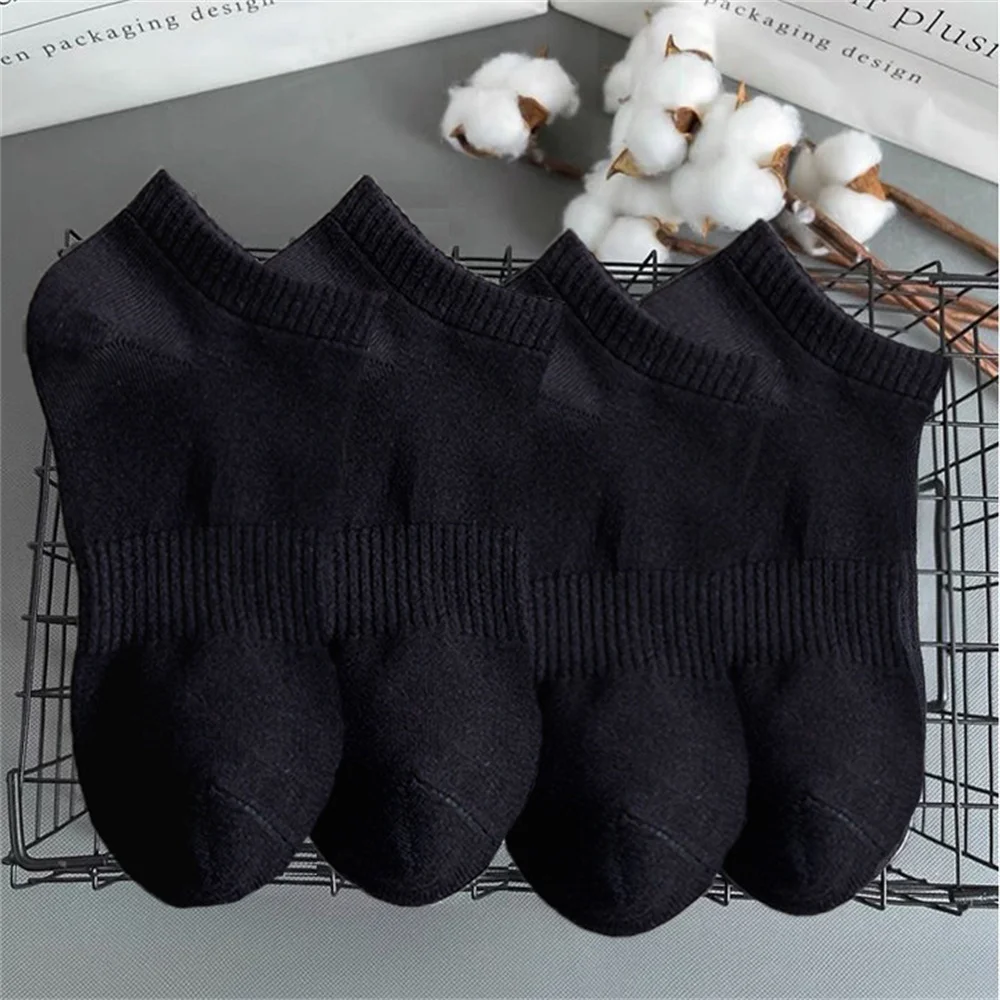 4/8 Pairs High Quality Men's Ankle Socks Business Short Cotton Low Tube Socks Soft Breathable Women Boat Socks New Casual Socks