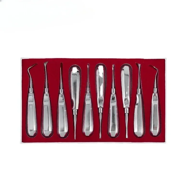 High-Quality 10-Piece Stainless Steel Dental Extraction Kit: Efficient Tools Minimally Invasive Oral Surgery and Tooth Removal