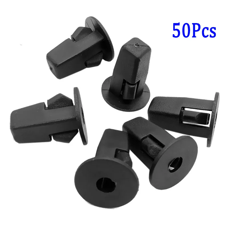 50pcs/Set Fastener Clips Plastic Black Car Fender Liner Screw Rivet Fastener Clip 8*8mm Holes Kits Fit For Toyota 90189-060130