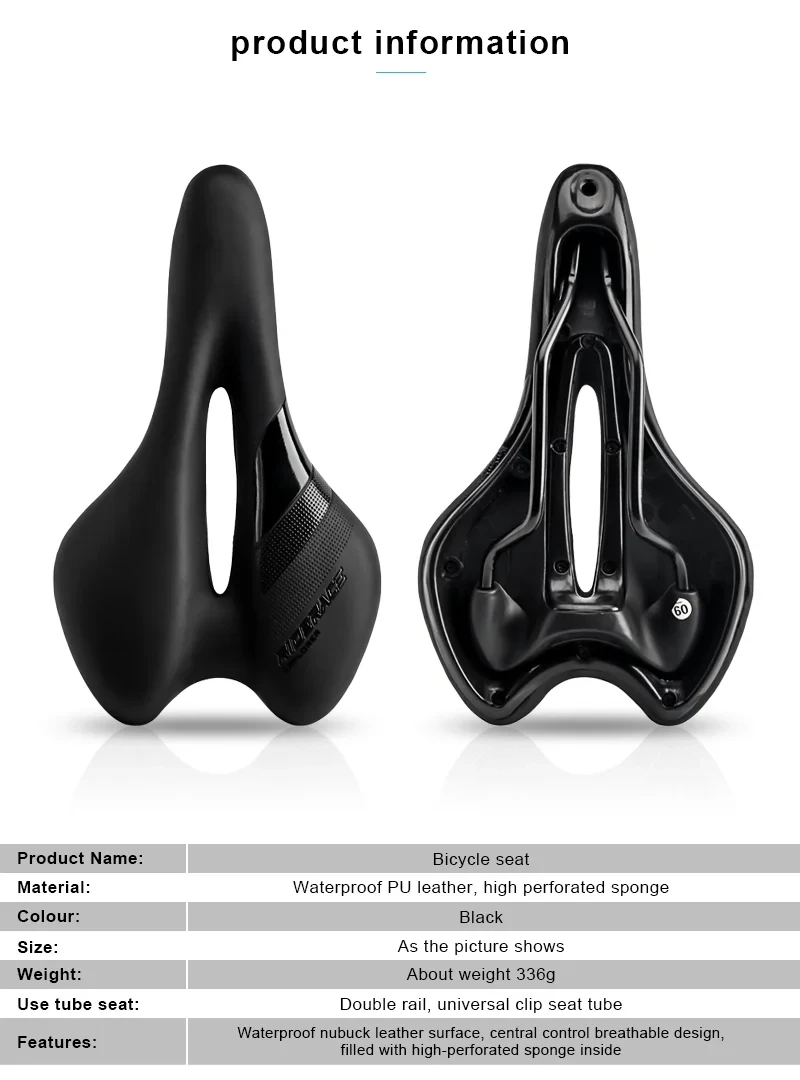 Fahrrad Sattel Hohl MTB Mountain Road Fahrrad Sitz Für Männer Frauen PU Leder Schwamm Komfortable Weiche Stoßfest Radfahren Kissen – Detail 2