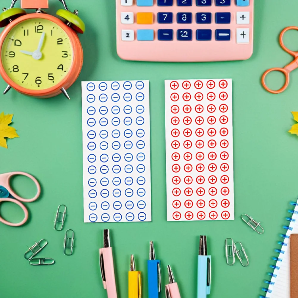 360 قطعة ملصقات قطبية 12 مللي متر ملصقات ذاتية اللصق عالية الوضوح للأنظمة الكهربائية معرف سلبي إيجابي #5