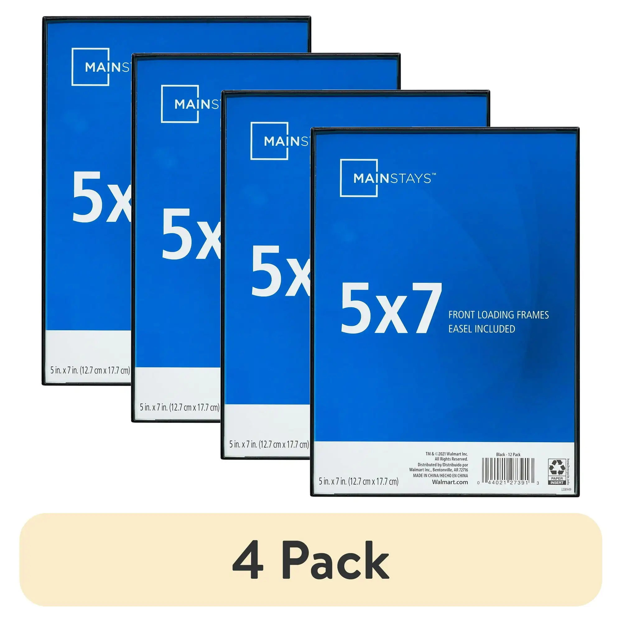 

(4 pack)New Upgrade.5x7 Front Loading Tabletop / Wall Picture Frame, Black,free shippment