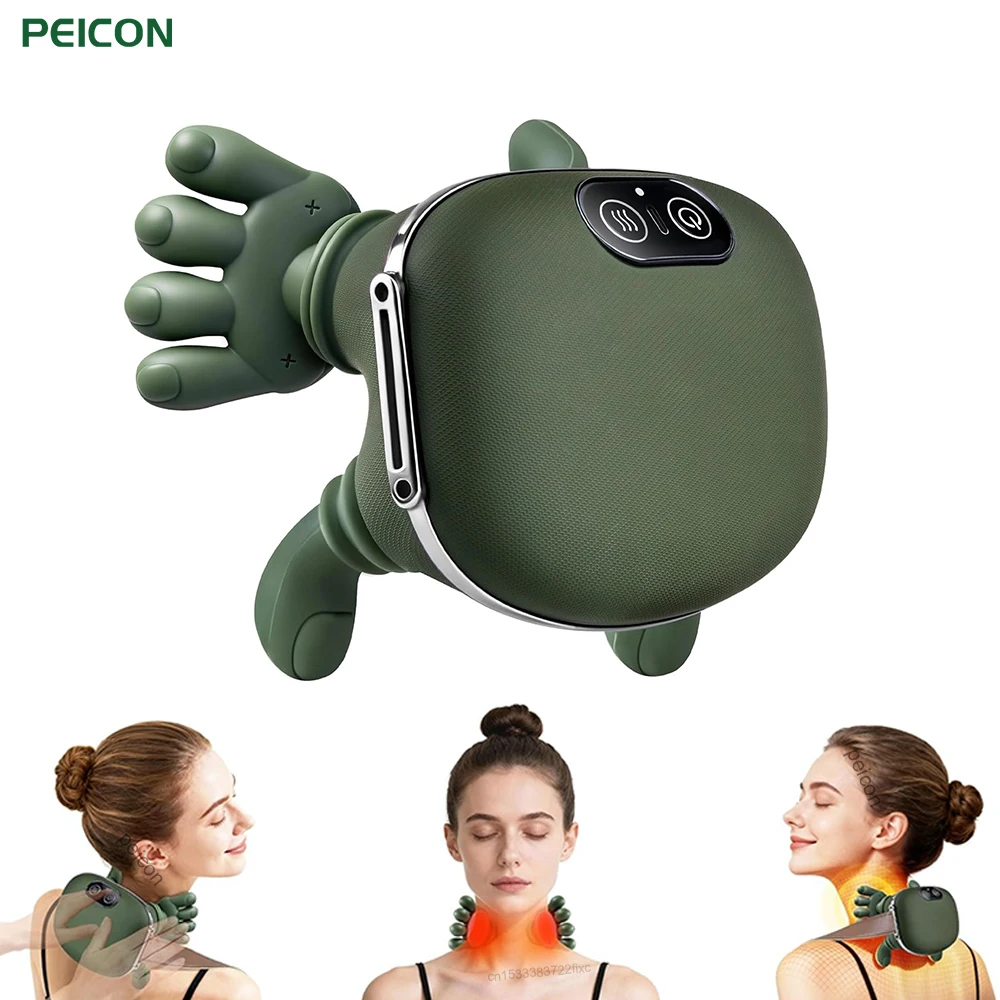 

Массажер для шеи, расслабление мышц, разминающий нагревательный массажер, электрический массажер для глубоких тканей, облегчение боли в плечах, электрический массажер для шеи и плеч