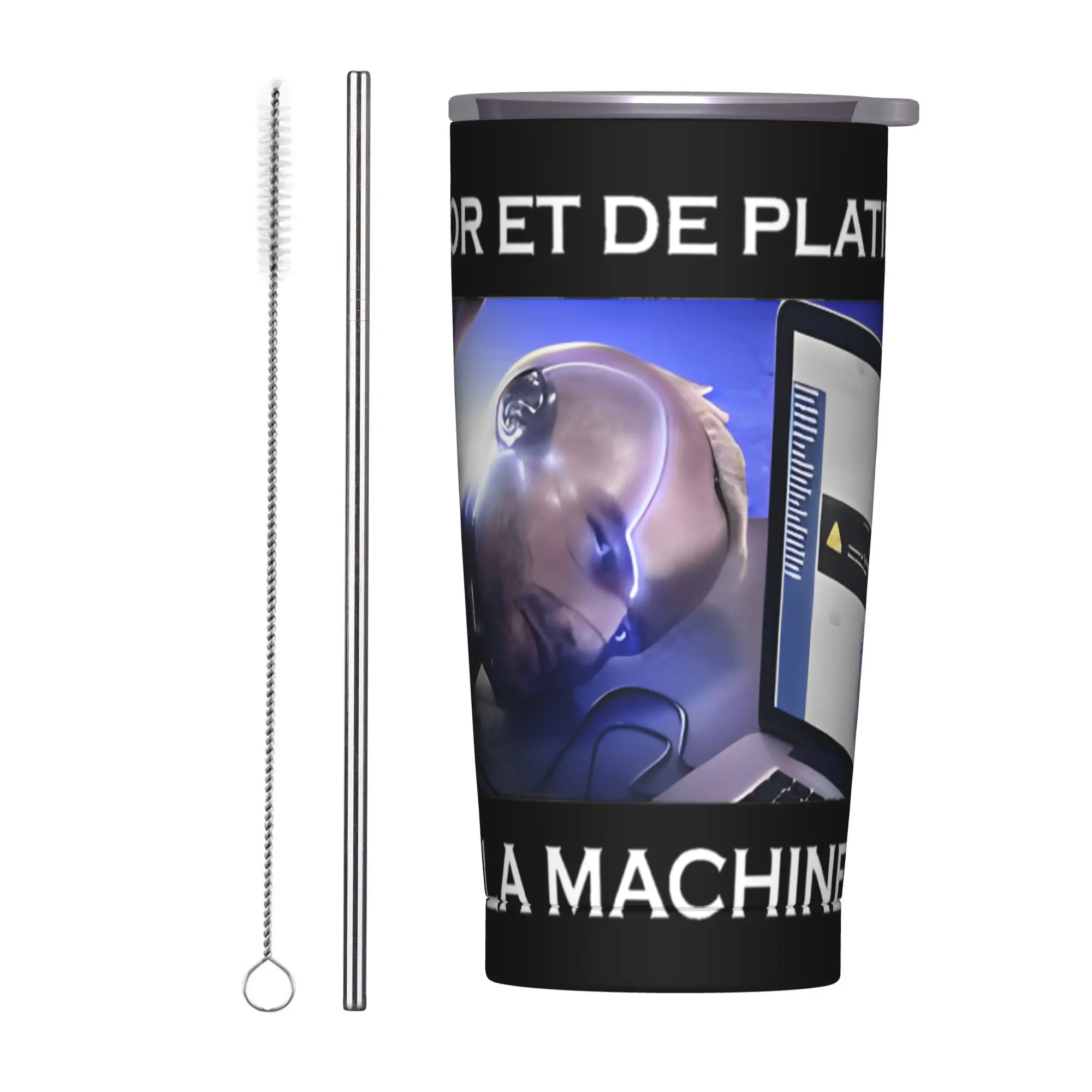 Stainless Steel Tumbler Jul Gold and Platinum Rapper Thermal Mug  Portable Hot Drinks Car Mugs Travel Water Bottle
