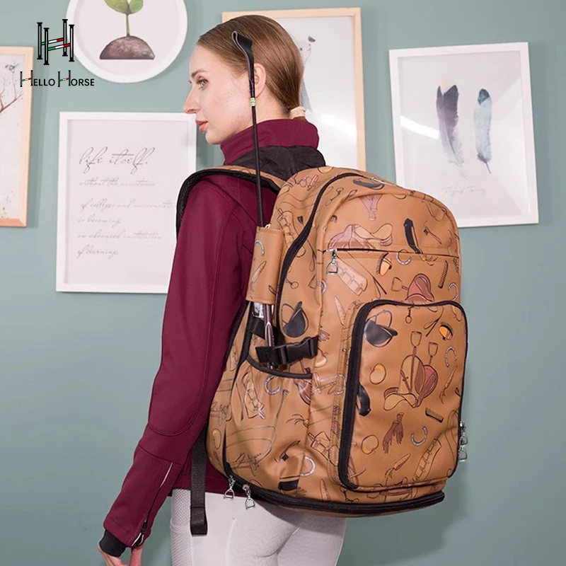 Hello Horse Italian Style Riding Bag Equestrian Bag Large Capacity Equestrian Equipment Backpack Waterproof