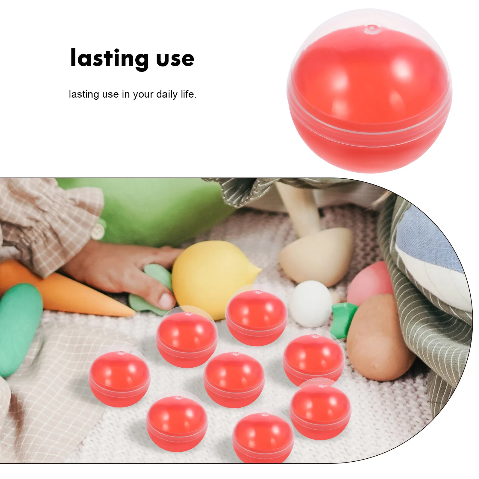 50 Pcs Egg Shell Round Balls Capsules Plastic Empty Toys Candy Container Child Gumballs