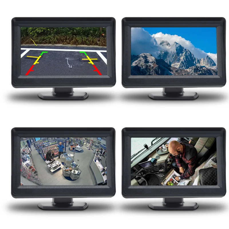 Einfache Installation, 4,3 Zoll 5 Zoll, Auto-Rückfahrkamera, LCD-Monitor für Fahrzeug, Van, Nachtsicht, Rückfahrkamera, Video-Parksystem – Detail 5