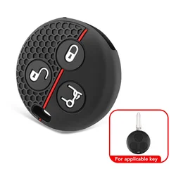 For Mercedes Benz SMART Fortwo 450 07-13 Forfour Roadster City-Coupe 3 Button Silicone Remote Key Case Shell Fob Car Styling