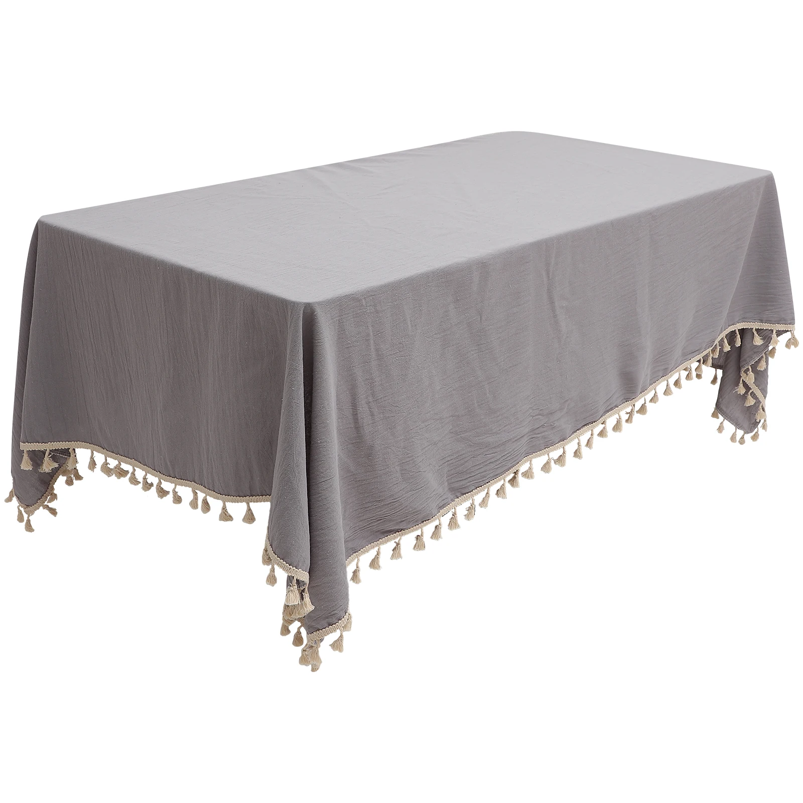 

Party Table Cover Fringed Tablecloth Tassel Dining Table Cloth For Home Wedding Buffet Solid Color Kitchen Cafe Banquet