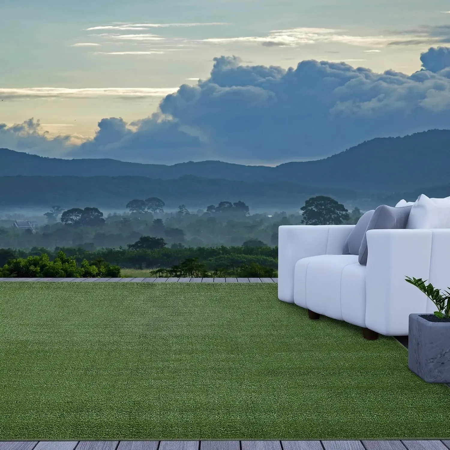 Synthetic Grass Rug – 6 x 20ft Lawn Green Turf Carpet for Patios, Yards, Boats, Camping – Indoor/Outdoor Use