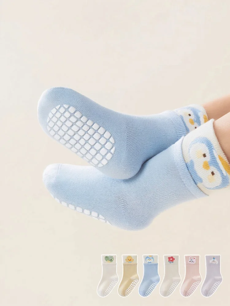 

Baby Toddlers Non Slip Socks with Grippers Cotton Crew Gift Grips Socks for Kids Boys Girls 3 Pairs Infant Baby Stockings