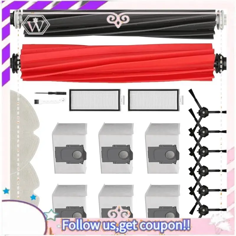 

A50F-Accessories Kit For Roborock Q8 Max,Q8 Max+ (Plus) Q5 Pro,Robot Vacuum Spare Parts