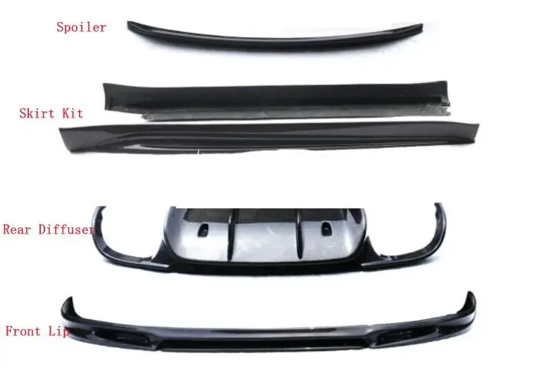 For Porsche 911 991 2012 2013 2014 2015 Real Carbon Fiber Front Lip Rear Diffuser Body Side Skirt Kit Trunk Spoiler Refits