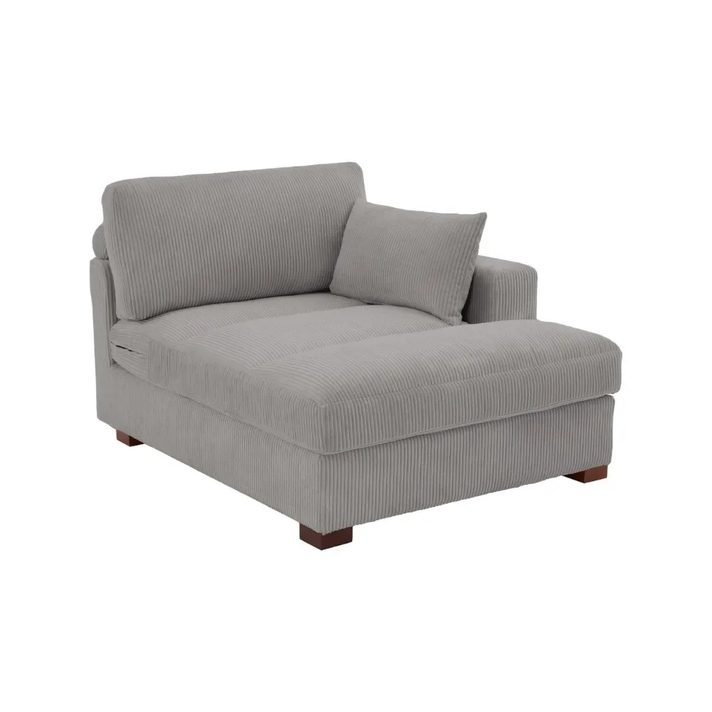 

Oversized Chaise Lounge Indoor, 42.1"W Comfy Deep Seat Sofa Chair with Cushions and Widened Armrests, Solid Wood Sleeper