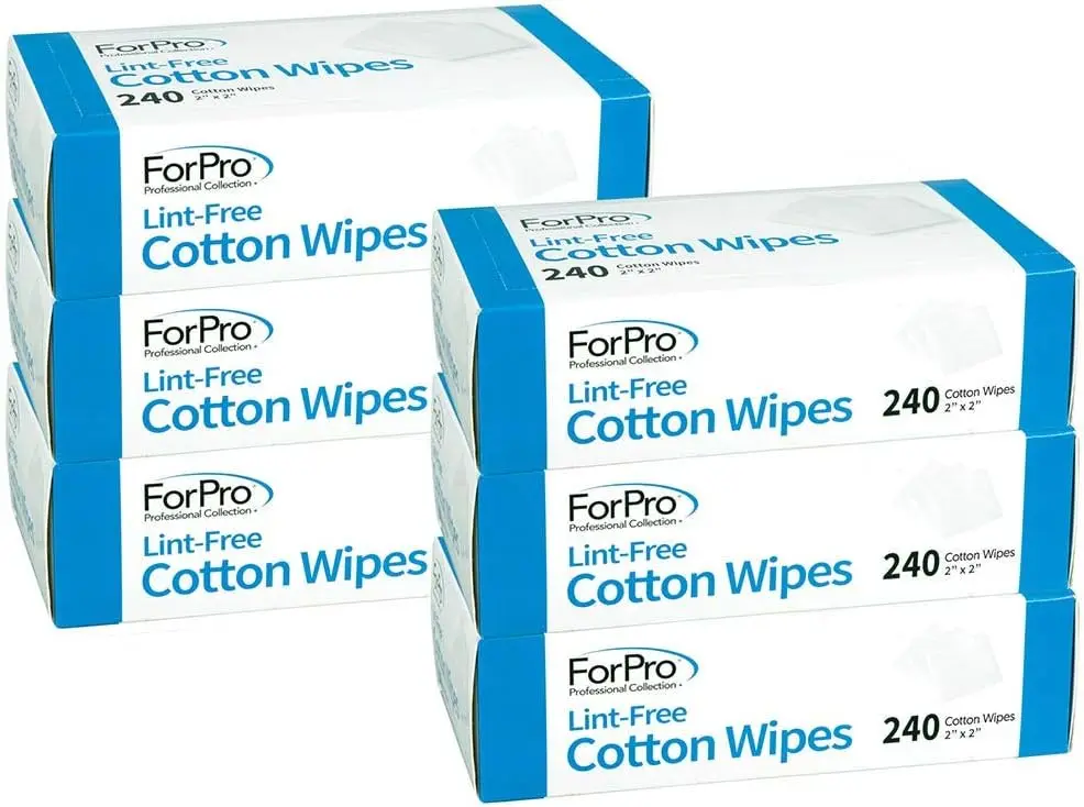 

Professional Lint-Free Cotton Wipes, 100% Pure Gauze, 2x2 Inches White, 240 Count Pack of 6