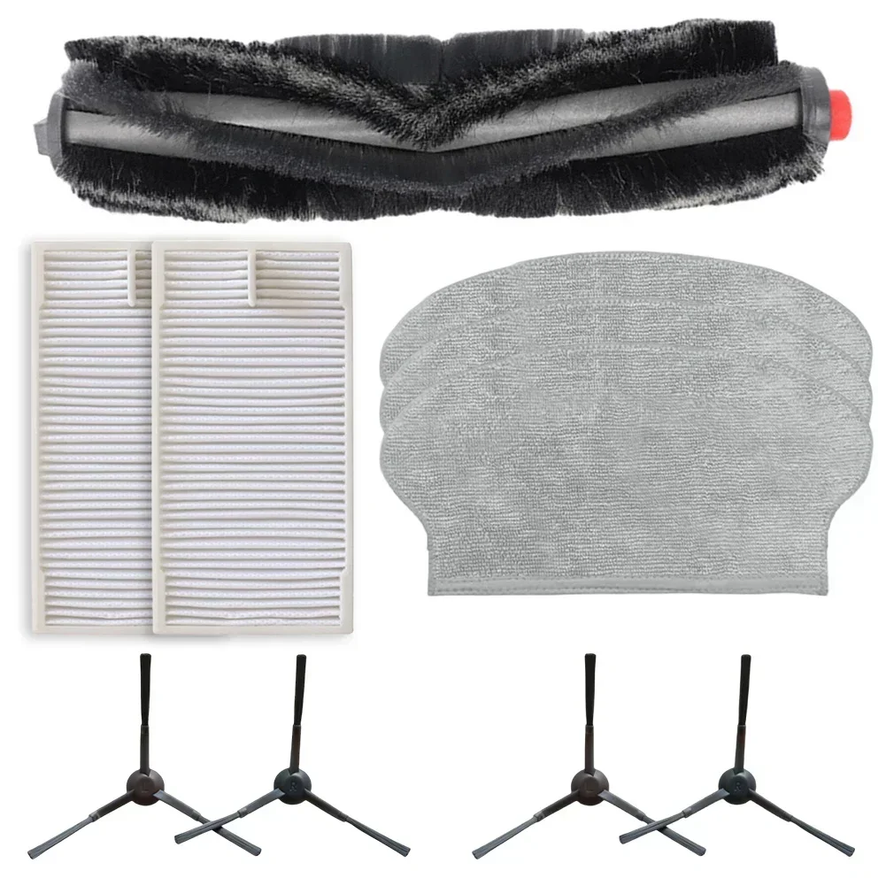 Main Brush Filters Kits For Eureka NER600 Robot Vacuum Cleaner Replacement Parts Main Brush Filters Mop Cloths Side Brushes