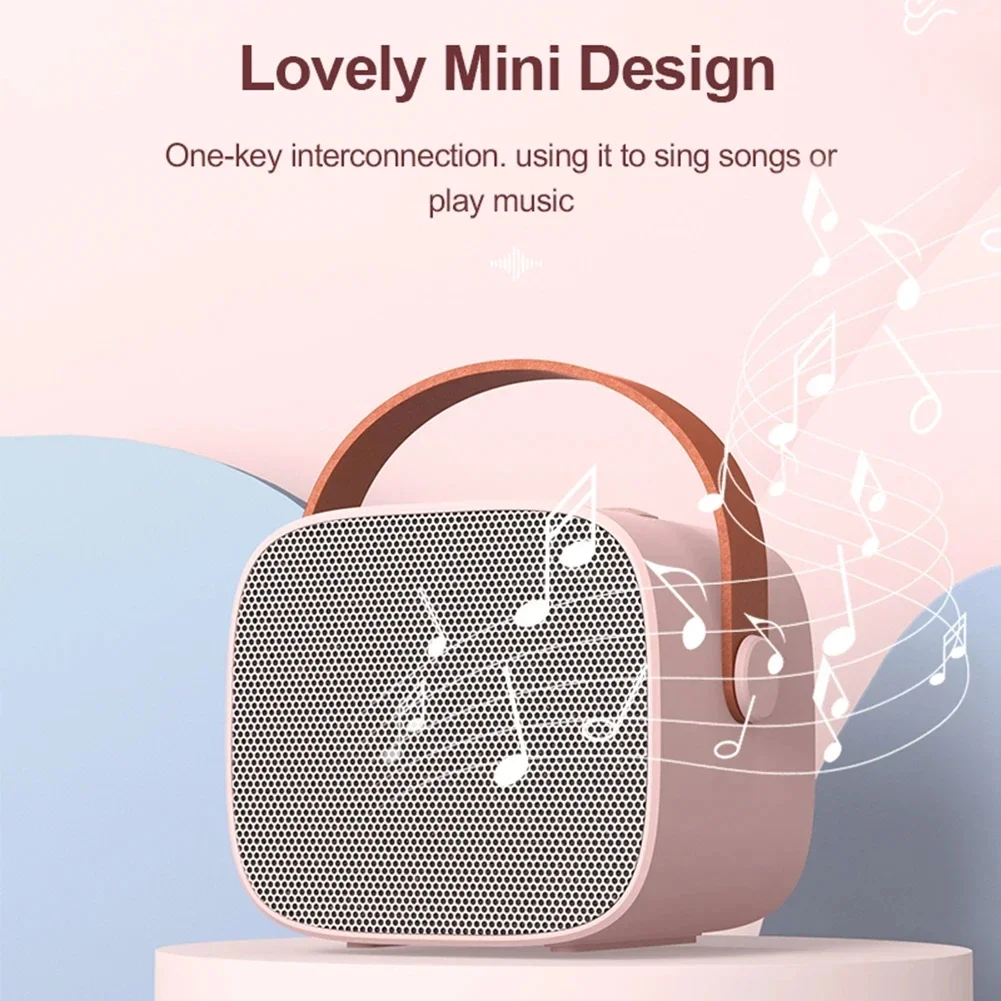 Mini Karaoke Machine Portable Speaker with Wireless Microphone for Home KTV Live Festival Party Holiday Gift for Kids and Adults