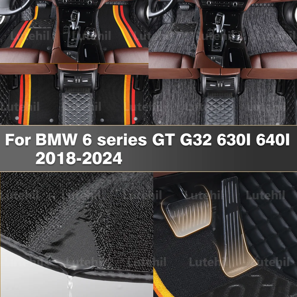 

For BMW 6 series GT G32 630I 640I 2018-2024 2023 2022 2021 2020 2019 Car floor mats Custom auto foot Pads interior accessories
