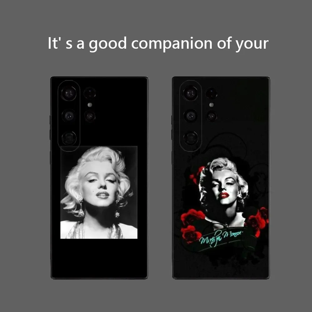 M-Marilyn M-Monroe Phone Case For Samsung Galaxy S25 Ultra S22 S23 S24 Ultra S21 S20 5G Protective Soft Silicone TPU Funda