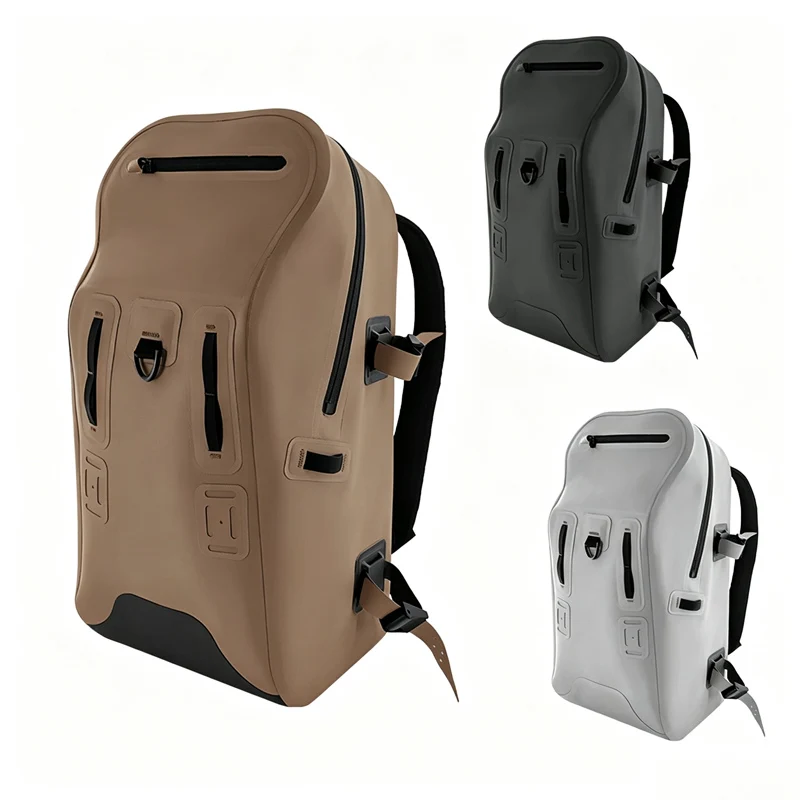 TPU Wasserdichter Luftdichter Rucksack Professioneller Verschluss-Reißverschluss Köder-Angeltasche Große Kapazität Wander-, Tauch-, Camping- und Reiserucksack
