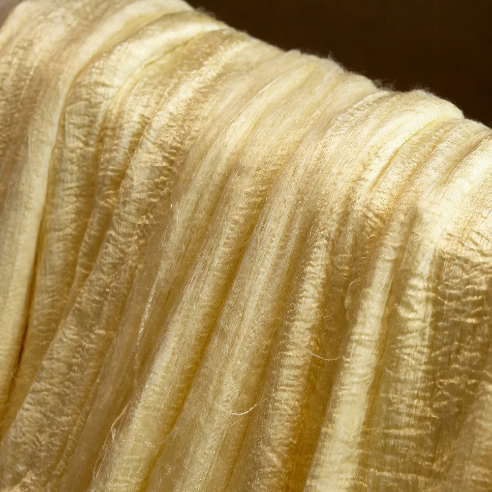 100g Natural Gold 100% Mulberry Silk Mulberry Doupion Silk raw fiber