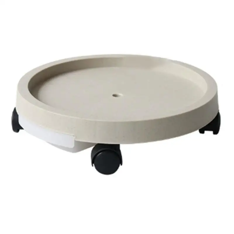 Removable Flower Pot Tray Base With Rotating Wheels Plastic Plant Saucer For Home Garden Patio Balcony Indoor Outdoor Plant Care