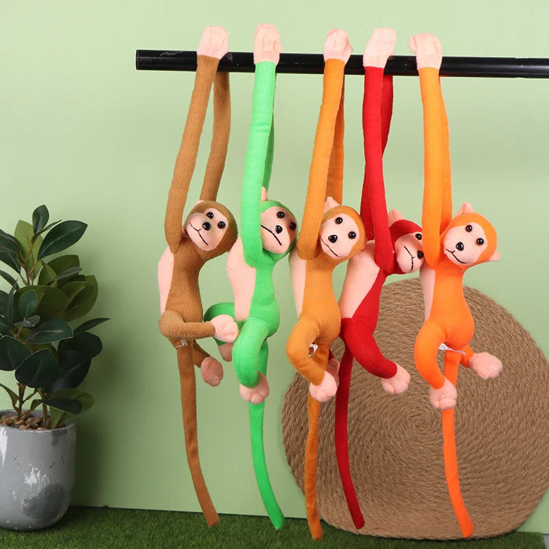 60cm Squeak Long Arm Tail Monkey Doll Soft Toy Baby Stroller Bedding Sleeping Toys Home Decoration Curtains Hanging Doll