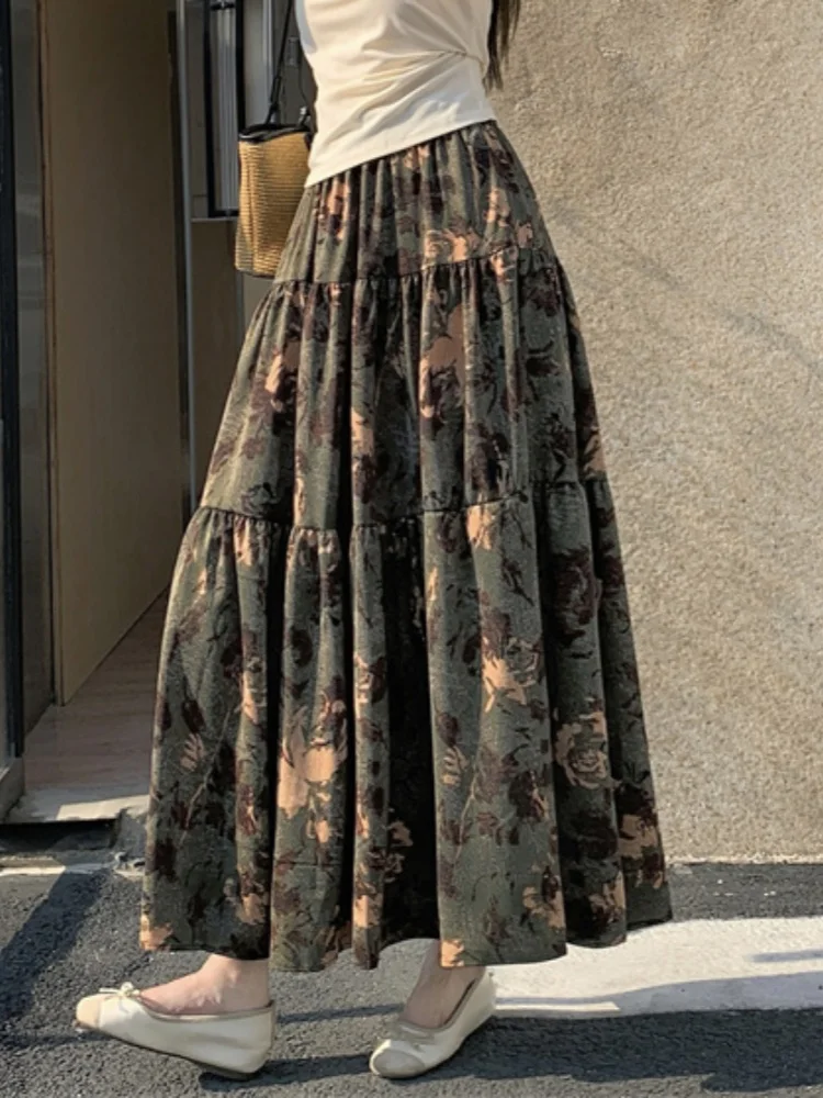 

Женская длинная юбка SMTHMA 2026: Новая модная повседневная юбка в богемном стиле с принтом, летняя винтажная элегантная юбка для женщин, одежда Faldas