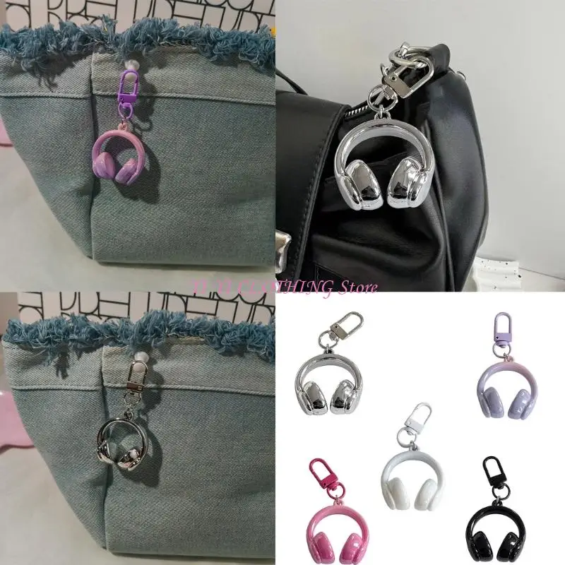 

N5KF Trendy Headphone Keychain Carabiner Keyring for Backpack Friend Jewelry Gift