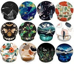 Flowers Natural Design Mouse Pad Wrist Ergonomic Soft Anti-Slip Wrist Rest Support Mat Computer Mouse Pad For Office