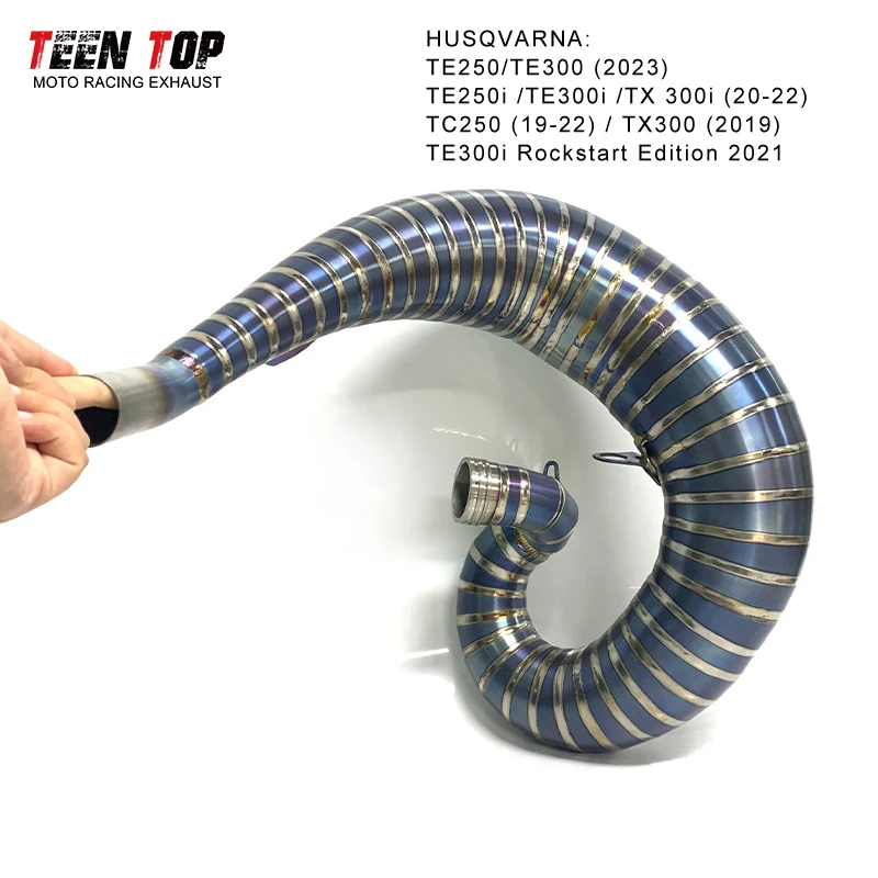 

Front Motorcycle Exhaust Pipe For Husqvarna TE250 TE300 TE250i TE300i TX 300i Offroad Bike Exhaust Header Titanium TC250 TX300