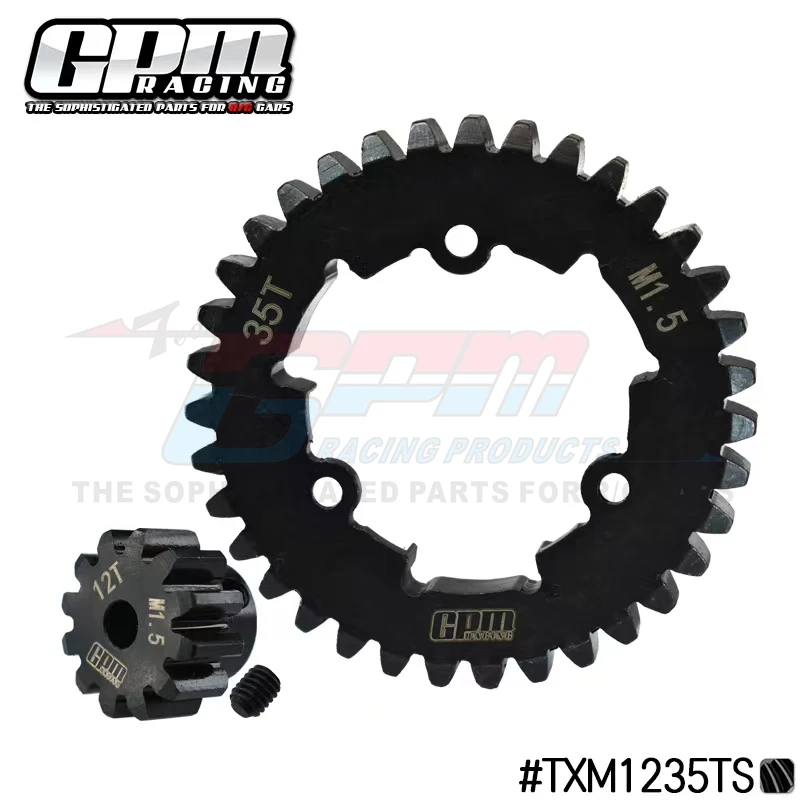 GPM Medium Carbon Steel Motor Gear 12T With 35T Spur Gear For TRAXXAS 1/5 X-Maxx