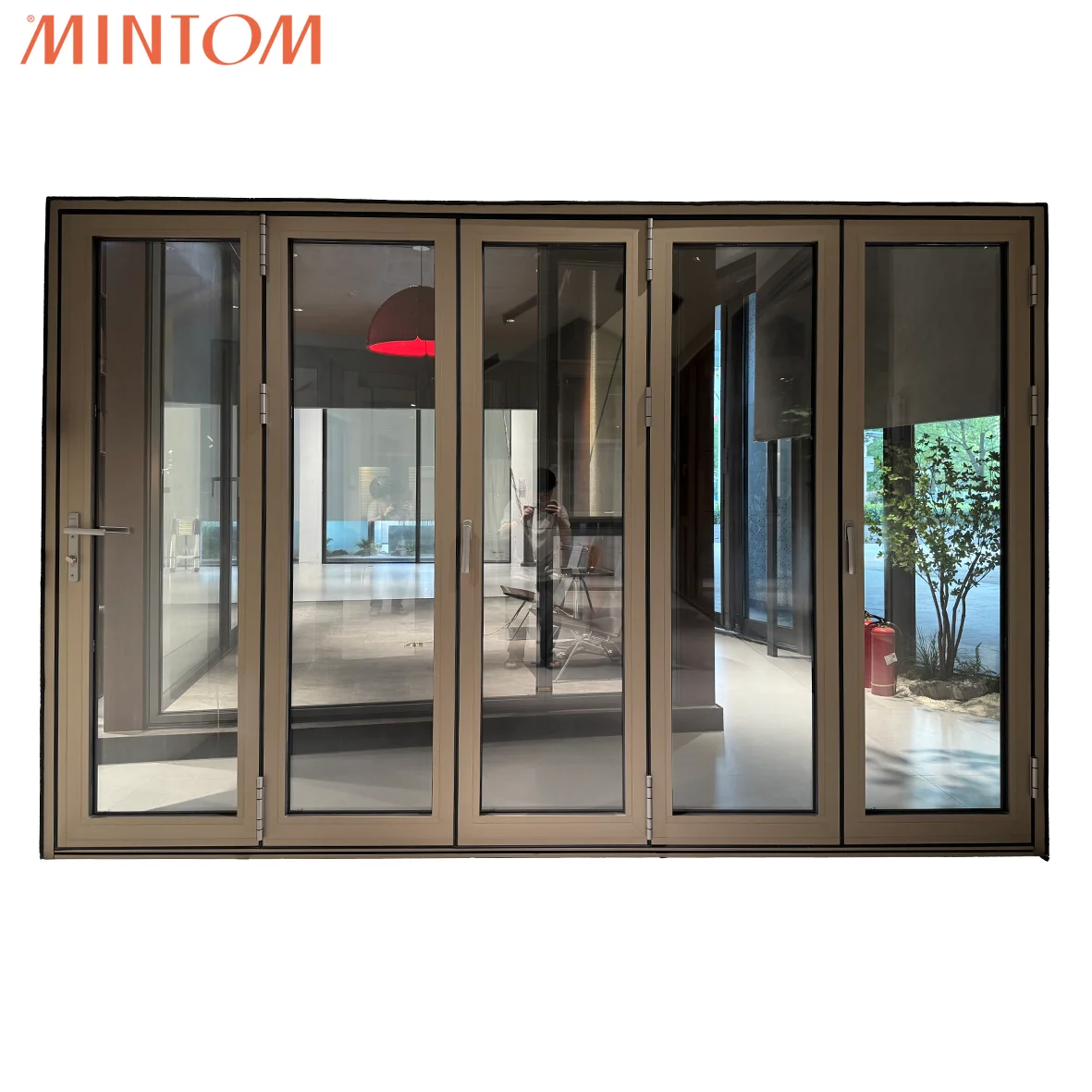 

Mintom Customized Bi-fold Doors Large View Bi-folding Doors Balcony Accordion Aluminum Folding Doors