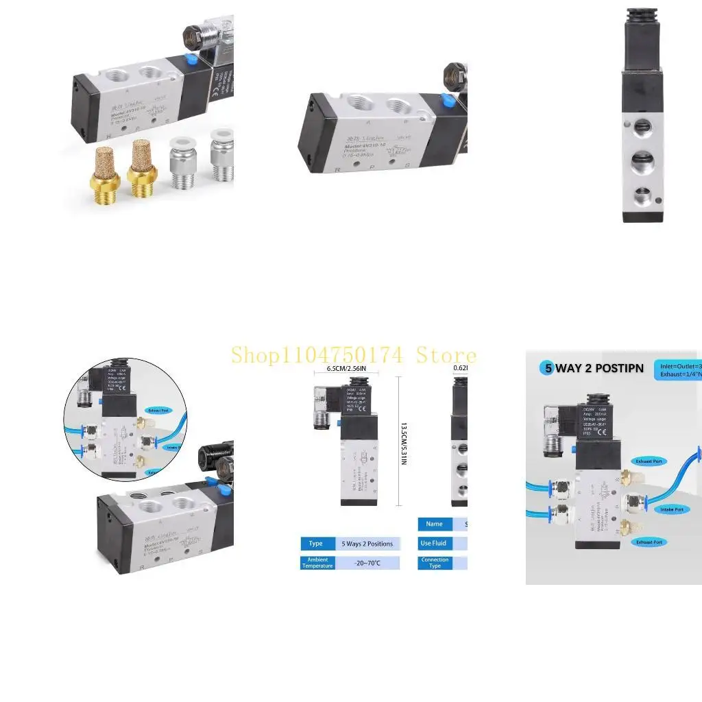 

4V310-10 24V 5 Way 2 Position Control Воздушные электромагнитные клапаны Замена Пневматические электрические электромагнитные