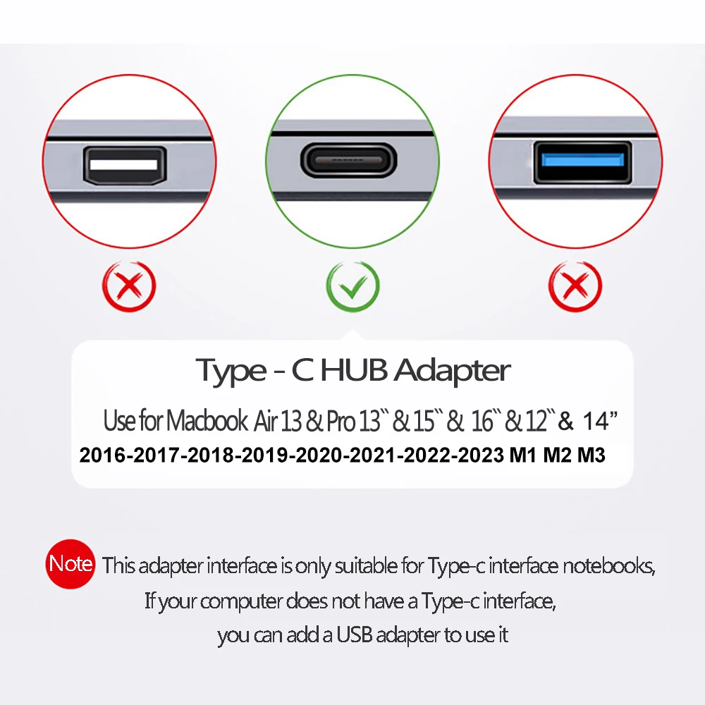 USB 3.1 C타입 허브 HDMI 어댑터, 맥북 에어 프로 M3 M2 M1 칩용 3.0 TF SD 리더 슬롯 PD, 4K 썬더볼트 3