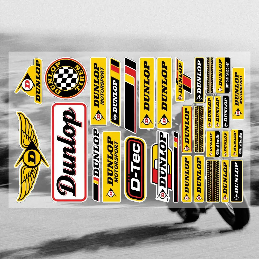 

Dunlop Decal Set High Quality Printed and Cut Stickers Motorcycle Sticker