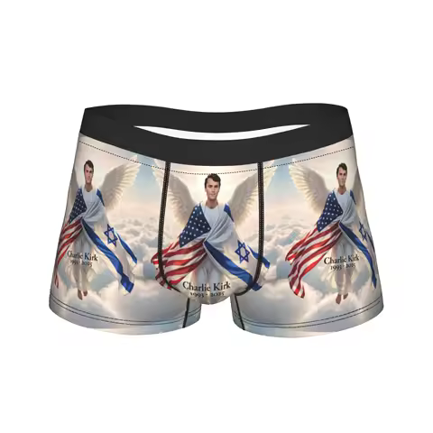 Charlie Kirk Angelic Advocate Underwear Printed Boxershorts Quality Men's Underpants Elastic Boxer Brief Gift Idea