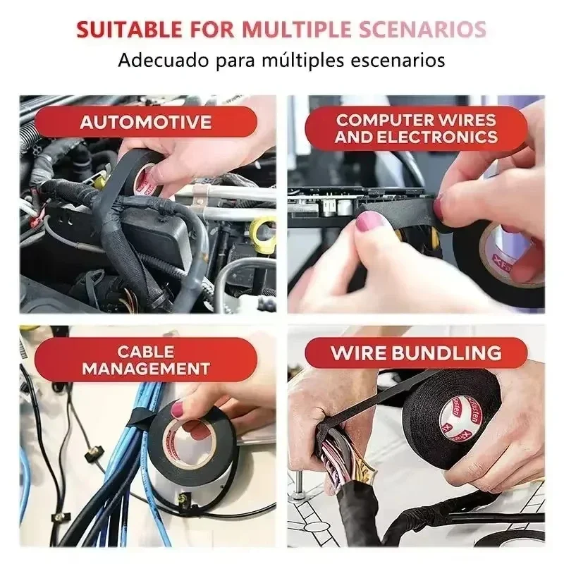 내열성 난연성 테이프 전기 절연 접착 천 테이프 자동차 와이어 테이프 자동차 케이블 하네스 패브릭 랩