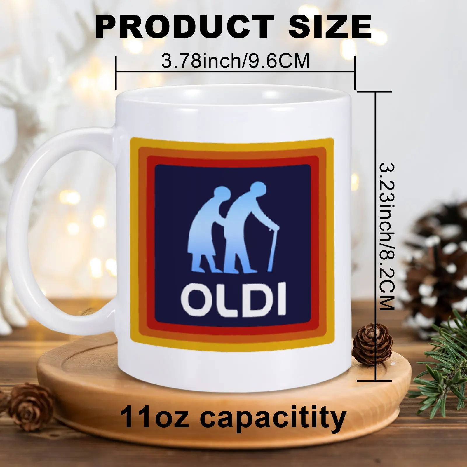 1pc OLDI Coffee Mug Funny Birthday Retirement Gift For Senior Citizens Gag Gift For Grandma Grandpa- Novelty Coffee Mug