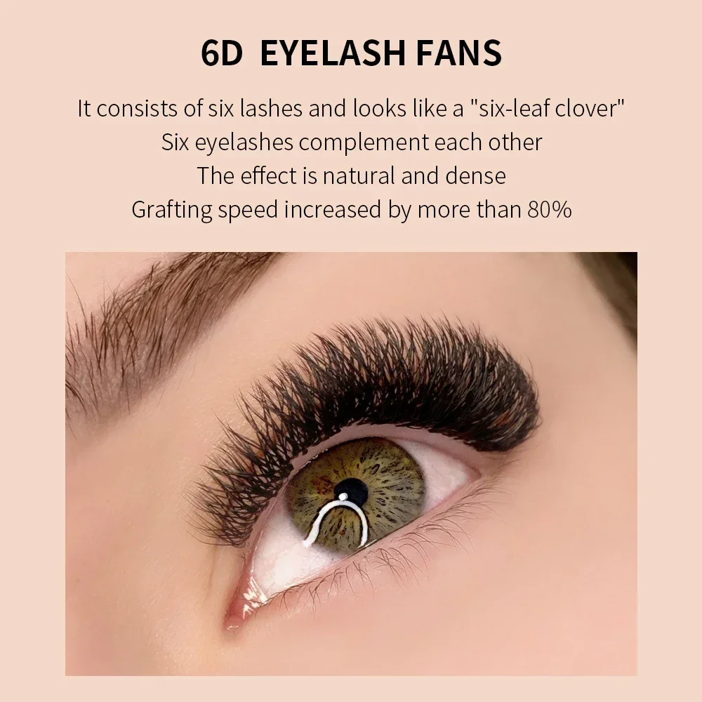 Glamlash ขนตาปลอมสองส่วน3D 6D ที่ต่อขนตาทรงพัดสร้างที่ต่อขนตาปลอมจากธรรมชาติ