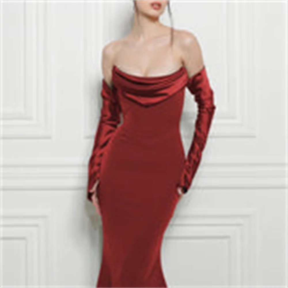 

Elegant Mermaid Evening Dress Solid Color Wedding Dress فساتين حففساتين للمناسبات الخاصة فساتين سهرة فساتين سهره نسائيه فخمة