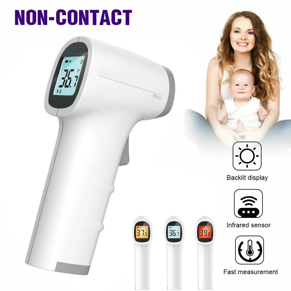 Non-contact Infrared Thermometer Digital Forehead Thermometer Laser Adult Baby Temperature Gun Fever Alarm and Memory Function