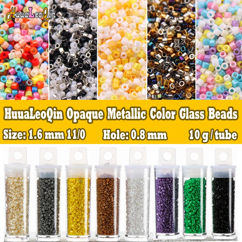 2000pcs/Tube 1.6mm Japanese Opaque Color Glass Beads 11/0 Uniform Loose Spacer Seed Beads for Needlework Jewelry Making Sewing