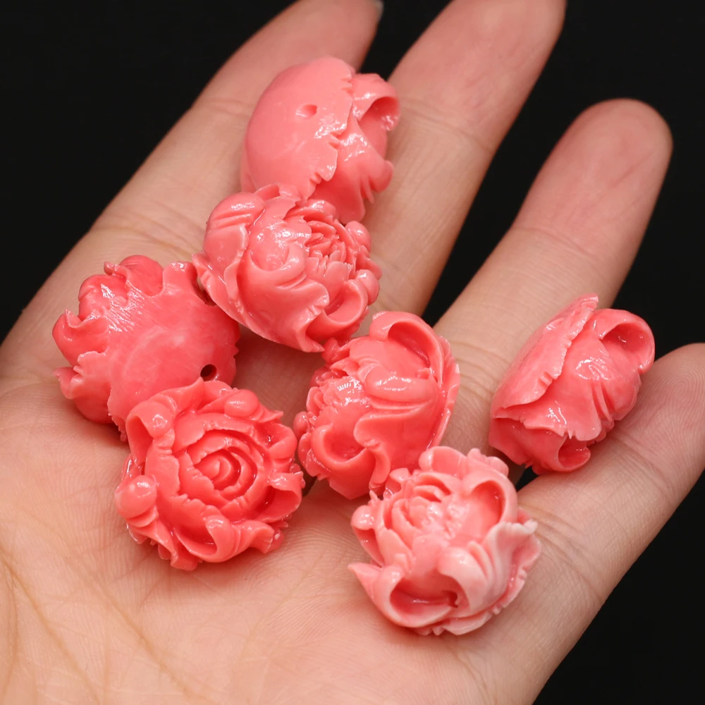 10pcs 20mm Flower-shaped Shell Imitation Coral Beads Natural Shell Semi-finished Beads for Jewelry Making DIY Necklace Bracelet